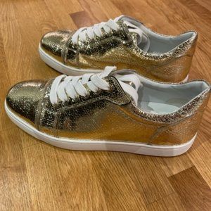 Christian Louboutin Vieira Gold Sneakers, Size 40 (European)